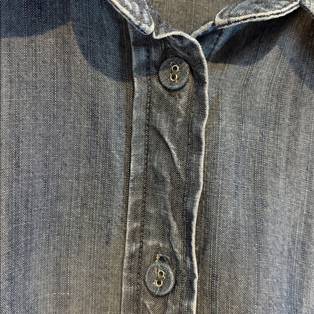 Tilley chambray denim button down dress with pockets size large - Picture 7 of 14